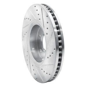 Infiniti FX37 Brake Rotor (1) - Front Left - R1 Concepts - Drilled & Slotted - Silver - `05-`14